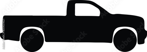 Illustration truck single cab silhouette vehicle transportation vector