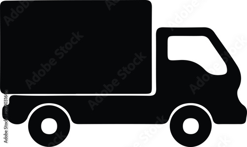Illustration truck delivery silhouette commercial transport logistics simple vector