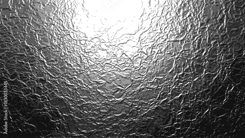 Metallic silver foil texture, shiny chrome background with reflective surface. Wrinkled aluminum glossy material of polished steel plate. Gleaming alloy sheet glowing metal pattern, transparent SVG.