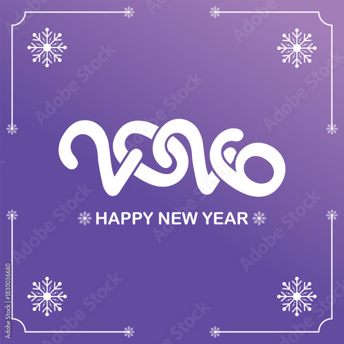Happy new year 2026 logo design 