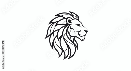 Majestic Lion Head Illustration - A Symbol of Strength and Courage.