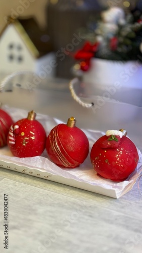 Christmas tree with lights and Christmas balls	