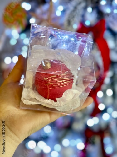 gift box with Christmas balls	