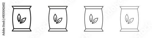 Bag seedling icon with Editable Strokes in thin to bold line styles