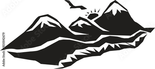 Monochrome Mountain Landscape