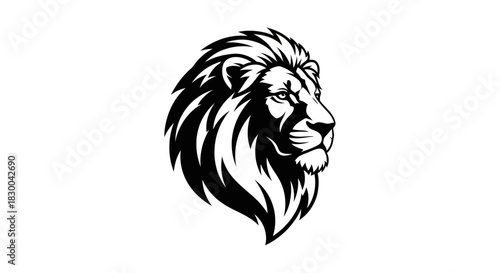 Majestic Lion Head Illustration - A Symbol of Strength and Courage.