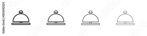 Bell concierge icon with Editable Strokes in thin to bold line styles