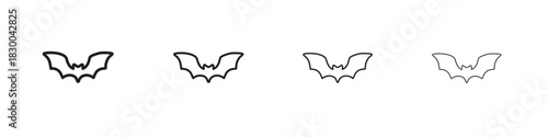 Bat icon with Editable Strokes in thin to bold line styles