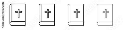 Bible icon with Editable Strokes in thin to bold line styles