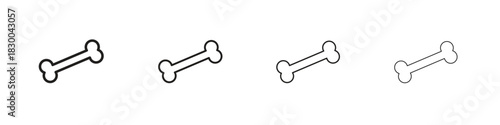 Bone icon with Editable Strokes in thin to bold line styles