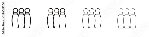 Bowling pins icon with Editable Strokes in thin to bold line styles