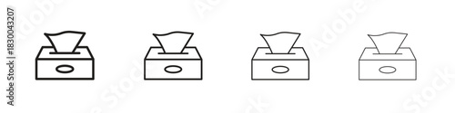 Box tissue icon with Editable Strokes in thin to bold line styles