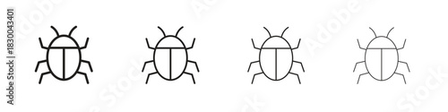 Bugs icon with Editable Strokes in thin to bold line styles