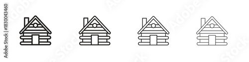 Cabin icon with Editable Strokes in thin to bold line styles