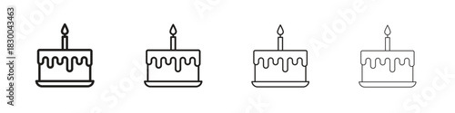 Cake icon with Editable Strokes in thin to bold line styles