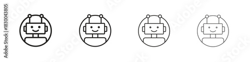 Chatbot speech bubble icon with Editable Strokes in thin to bold line styles