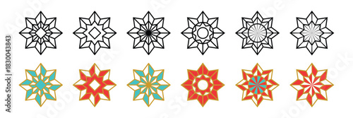 islamic geometric star pattern vector rub el hizb ornament for mosque and arabesque design traditional decorative element