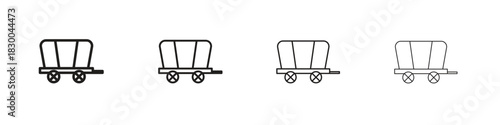 Covered wagon icon with Editable Strokes in thin to bold line styles