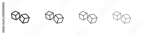 Cubes icon with Editable Strokes in thin to bold line styles