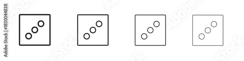 Dice three icon with Editable Strokes in thin to bold line styles