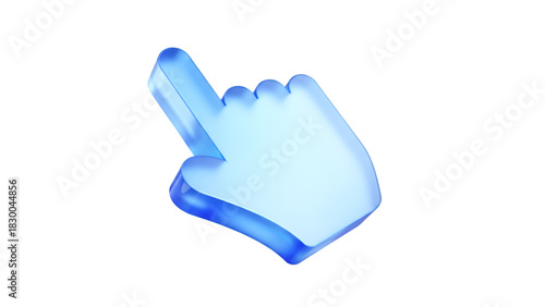3d Click pointer cursor hand icon on white background PNG 3d illustration