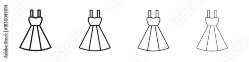 Dress icon with Editable Strokes in thin to bold line styles