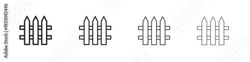 Fence icon with Editable Strokes in thin to bold line styles