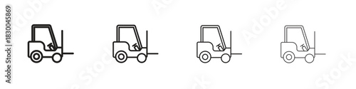 Forklift icon with Editable Strokes in thin to bold line styles