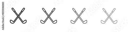 Golf club icon with Editable Strokes in thin to bold line styles