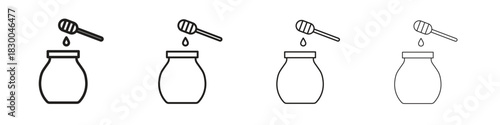 Honey pot icon with Editable Strokes in thin to bold line styles