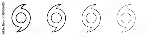 Hurricane icon with Editable Strokes in thin to bold line styles
