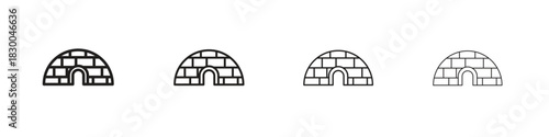 Igloo icon with Editable Strokes in thin to bold line styles