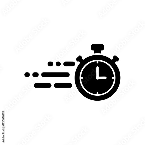 quick stopwatch flat icon for rapid timing