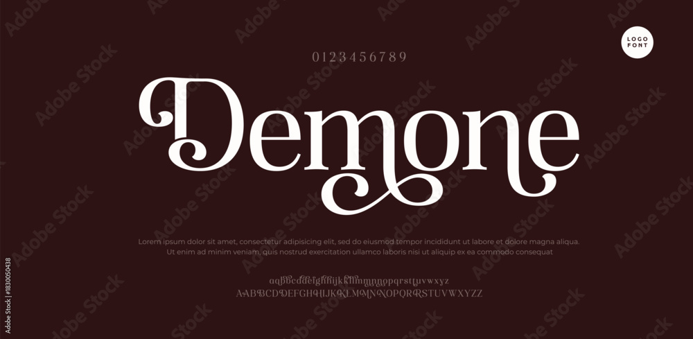 Obraz premium Stylish rounded font with a modern, friendly appeal. Great for branding and creative use