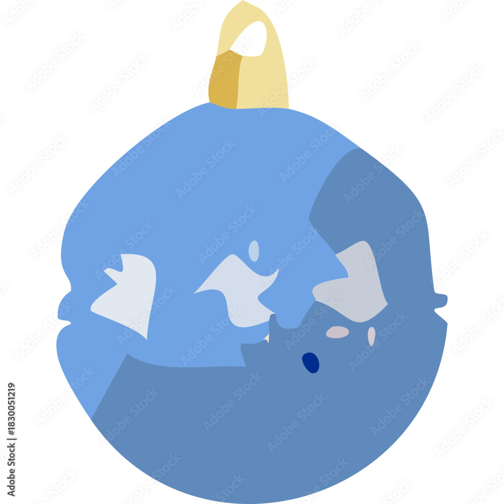 Fototapeta premium minimalist blue christmas bauble in flat geometric style