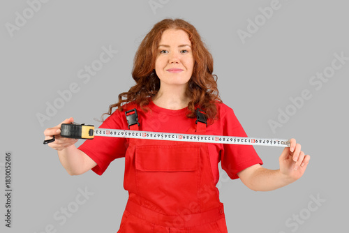 Young woman with measuring ...