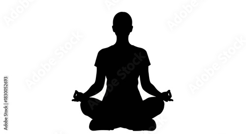Silhouette meditation pose: serenity and balance in yoga practice