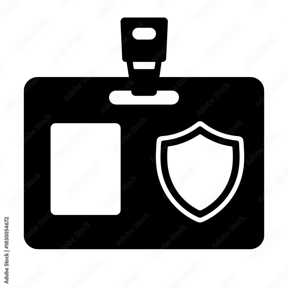 Obraz premium ID badge with shield icon, access control and security identification