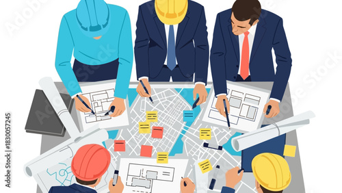 Collaborative planning with architects and engineers in an office setting