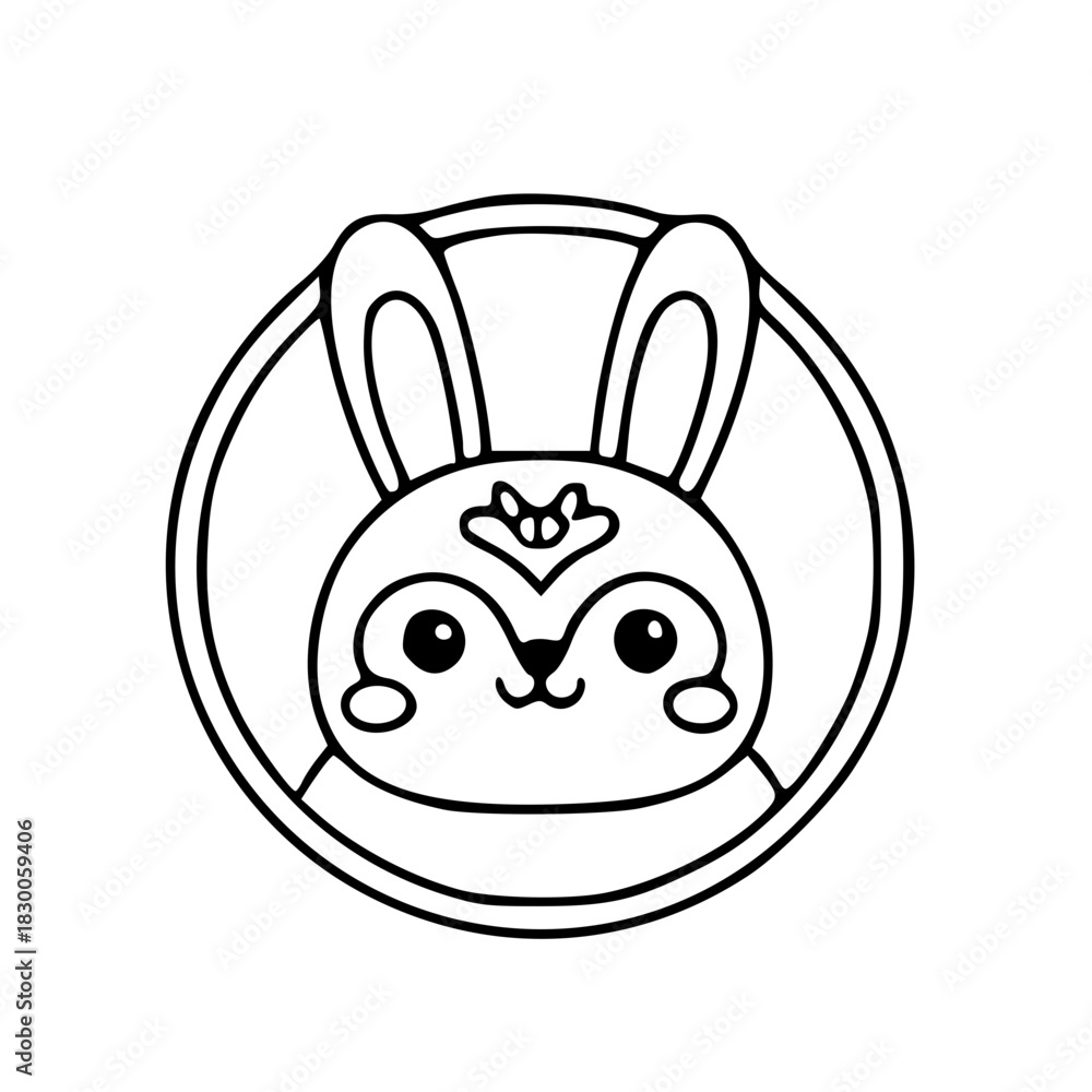 Obraz premium Cute Minimalist Festival Rabbit Face Ornament
