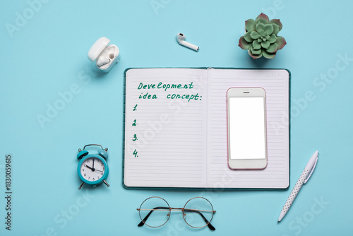Open notebook with text DEV...