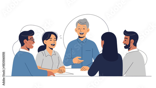 Diverse team in a meeting room engaged in lively discussion