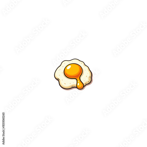 Poached egg logo Icon flat vector design