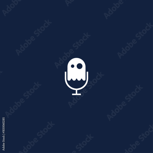 Horror Podcast logo Icon flat vector design