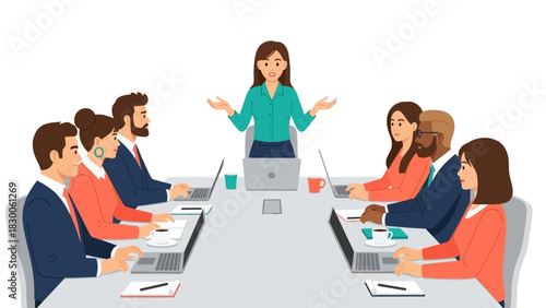 Diverse team collaboration at office meeting table