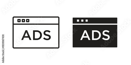 Ad icon or logo pack. Vector Illustration Outline and flat