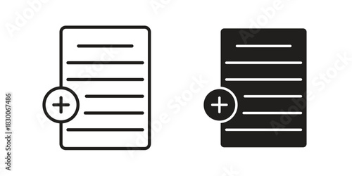 Add document icon or logo pack. Vector Illustration Outline and flat