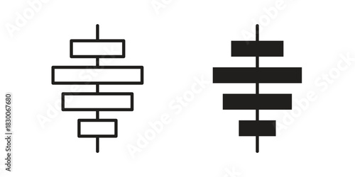 Align center icon or logo pack. Vector Illustration Outline and flat