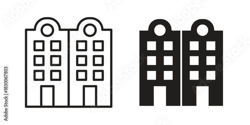 Amsterdam icon or logo pack. Vector Illustration Outline and flat