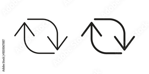 Arrows repeat icon or logo pack. Vector Illustration Outline and flat